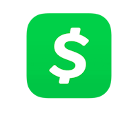 the cash app logo on a black background