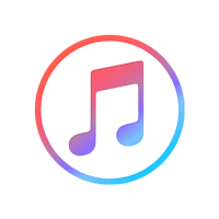 the apple music logo on a black background